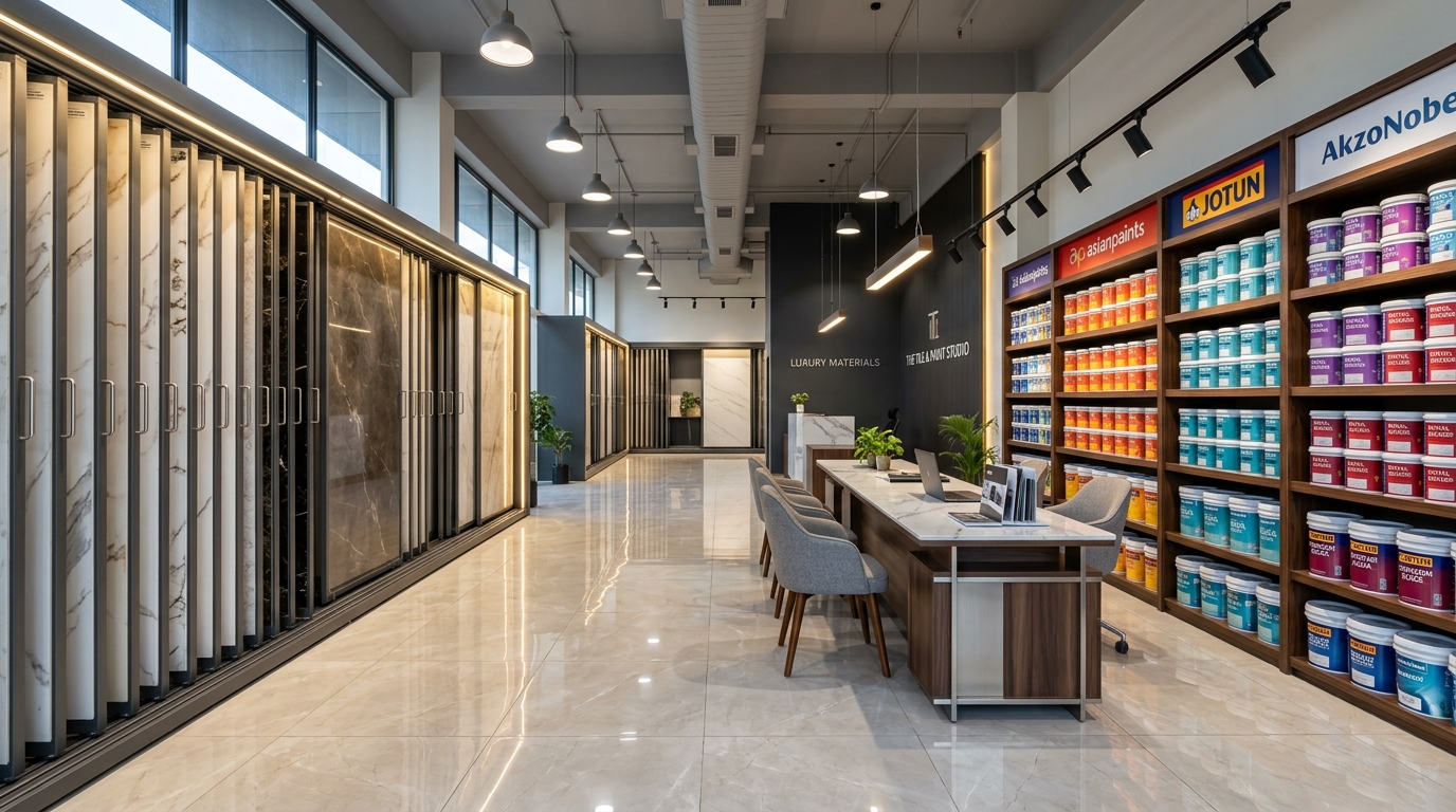 Sivaganga Agencies showroom floor in Tirupati